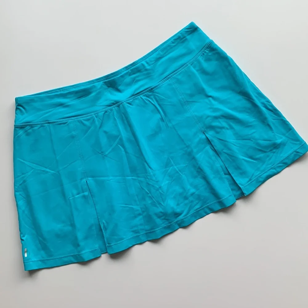 Lole Aqua Blue Tennis Pickle ball Skirt with Shorts Size large